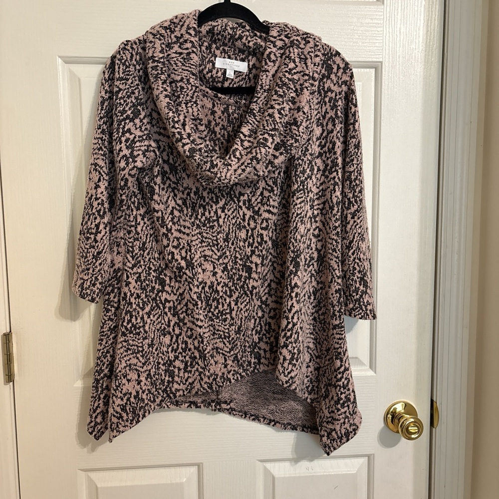 new directions Pink and Black Cowl Neck Sweater